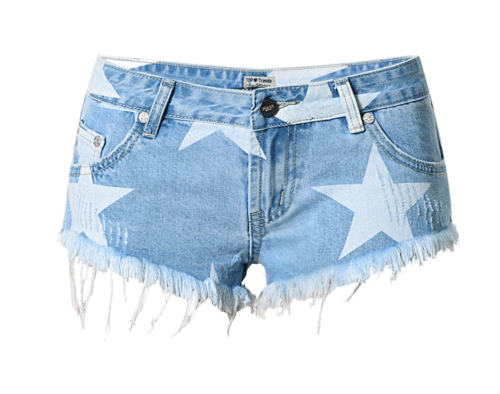 Printed cuffed holes and sexy printed jeans shorts