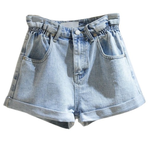 Summer New Super High Waist Solid Denim Shorts