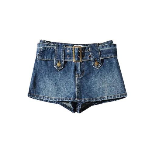 Summer New Super High Waist Solid Denim Shorts
