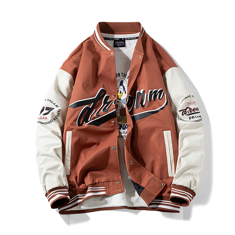 Casual loose fitting fashionable baseball jacket
