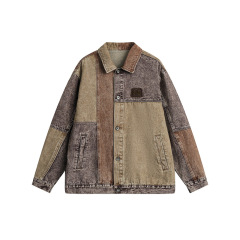 American retro denim lapel casual top trend versatile work jacket