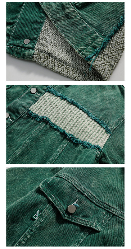 Casual loose fitting fashionable denim jacket