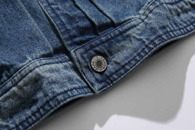 Casual loose fitting fashionable denim jacket