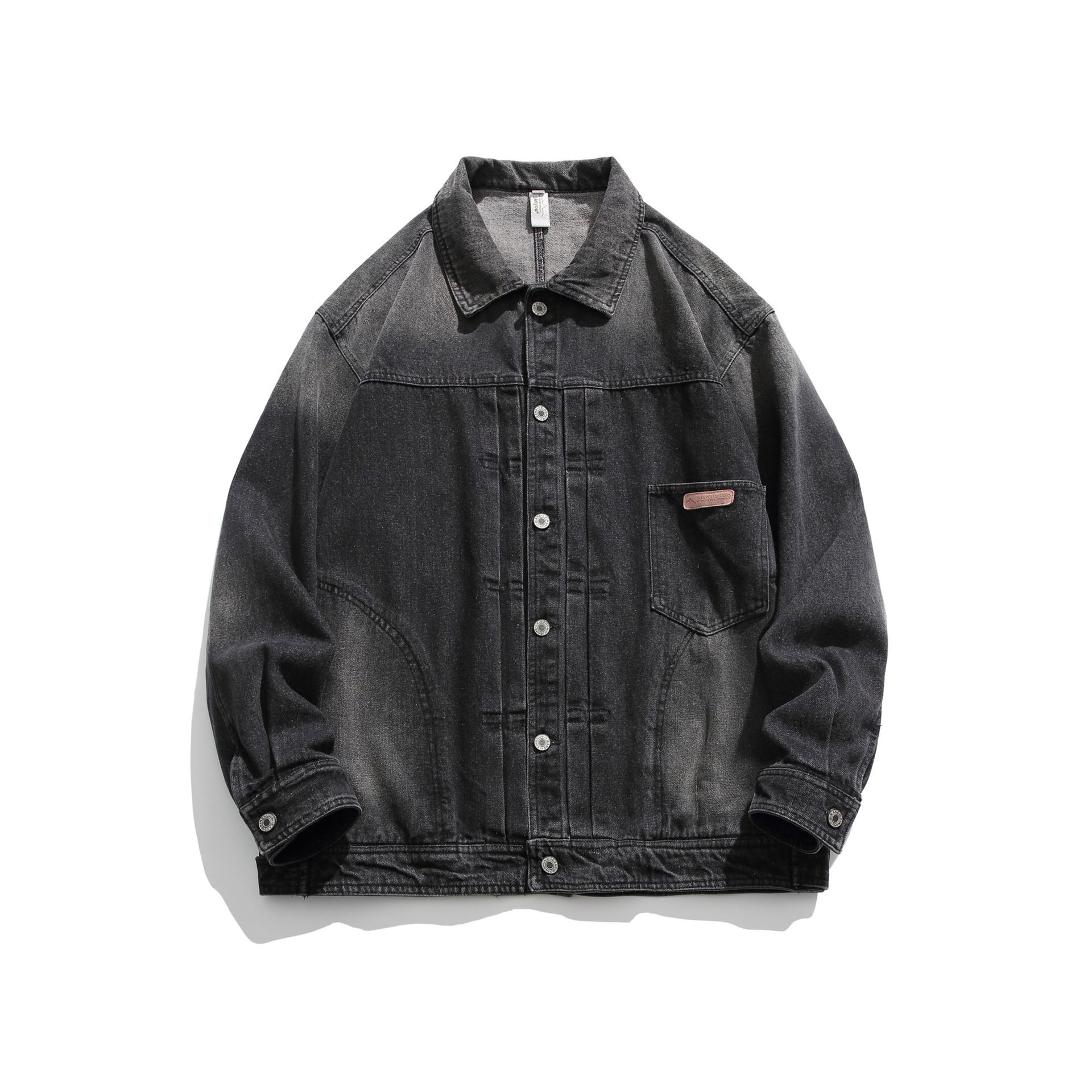 Casual loose fitting fashionable denim jacket