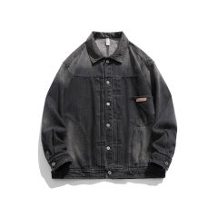 Casual loose fitting fashionable denim jacket