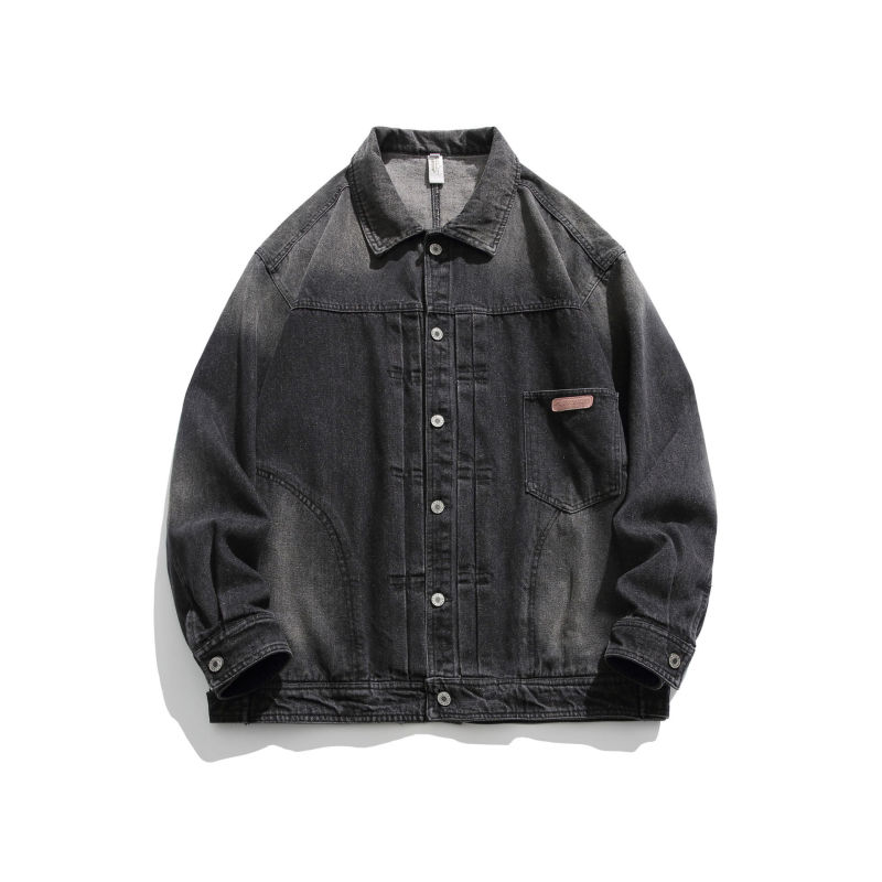 Casual loose fitting fashionable denim jacket