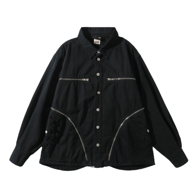 Casual loose fitting fashionable denim jacket