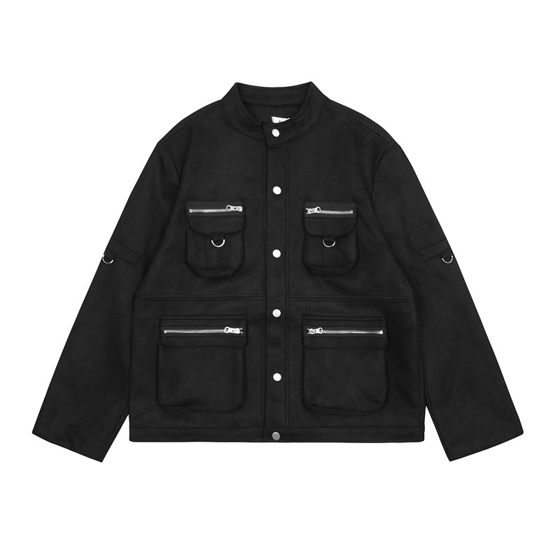 Casual loose fitting fashionable denim jacket