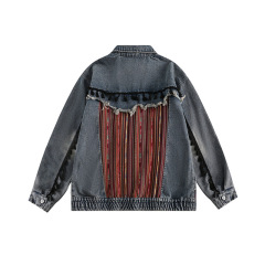 Casual loose fitting fashionable denim jacket