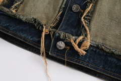 American retro denim lapel casual top trend versatile work jacket
