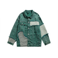 Casual loose fitting fashionable denim jacket
