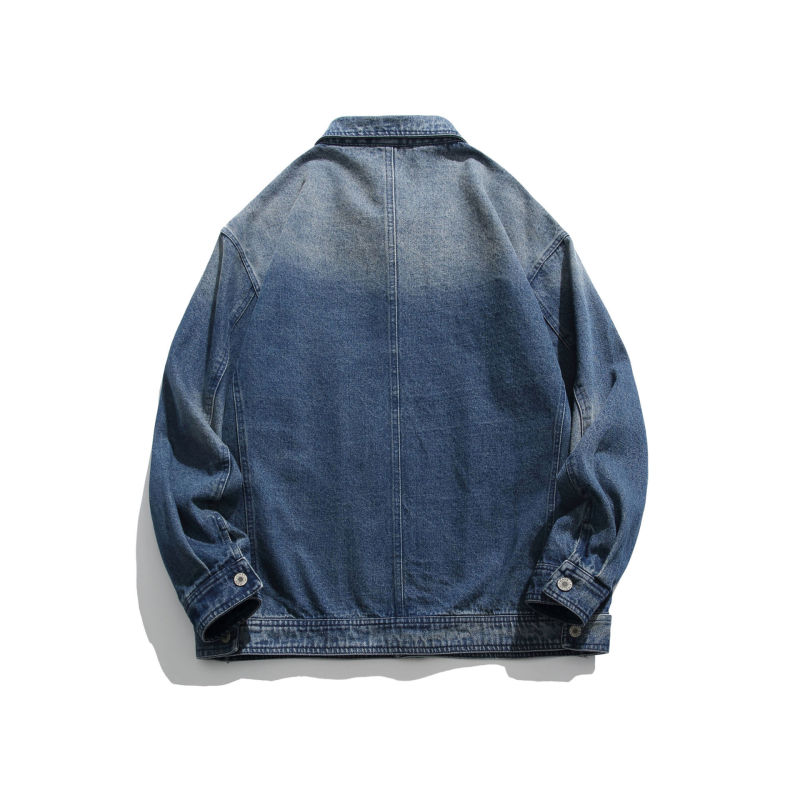 Casual loose fitting fashionable denim jacket