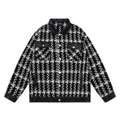 American retro denim lapel casual top trend versatile work jacket