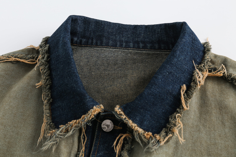American retro denim lapel casual top trend versatile work jacket