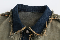 American retro denim lapel casual top trend versatile work jacket