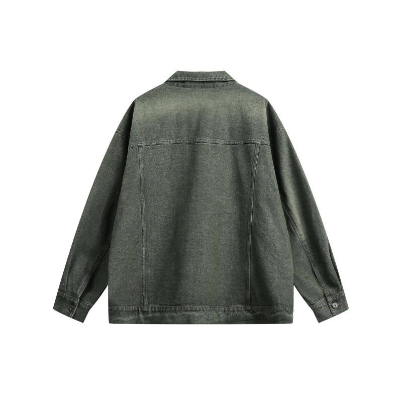 American retro denim lapel casual top trend versatile work jacket