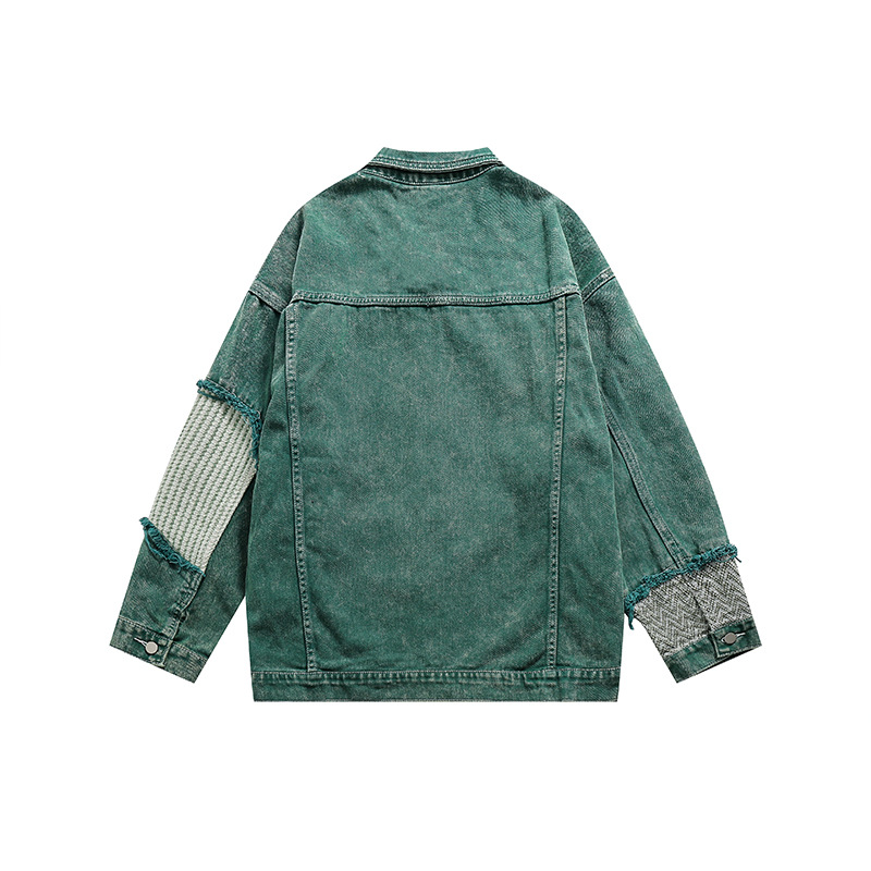 Casual loose fitting fashionable denim jacket