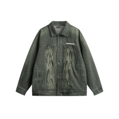 American retro denim lapel casual top trend versatile work jacket