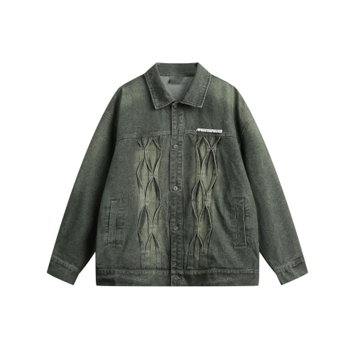 American retro denim lapel casual top trend versatile work jacket