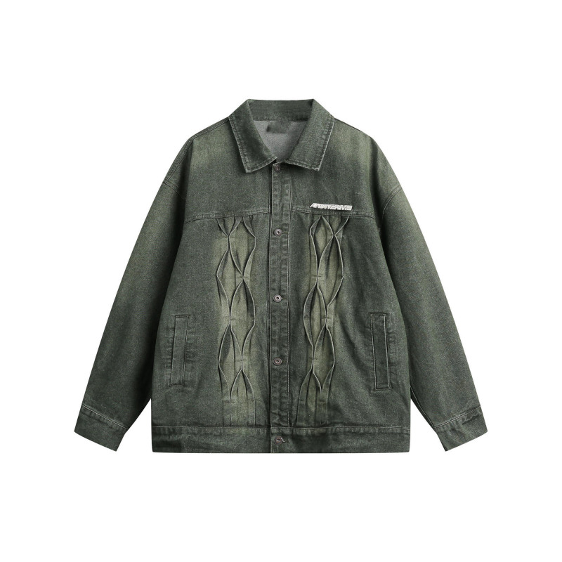 American retro denim lapel casual top trend versatile work jacket