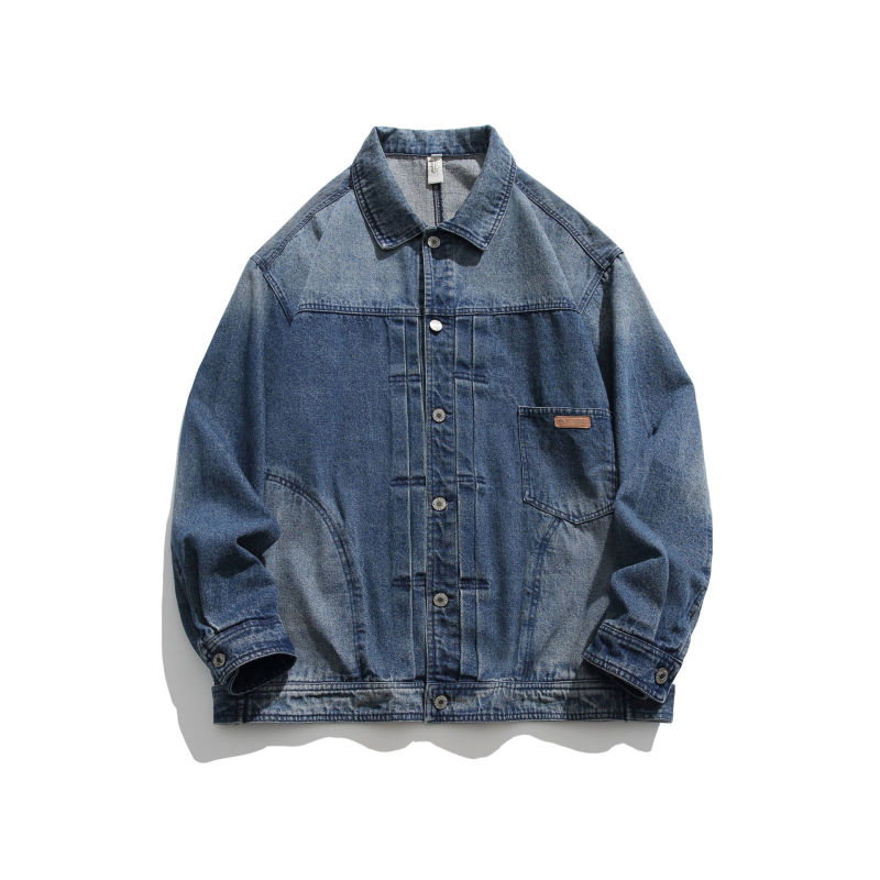 Casual loose fitting fashionable denim jacket