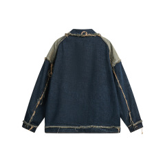 American retro denim lapel casual top trend versatile work jacket