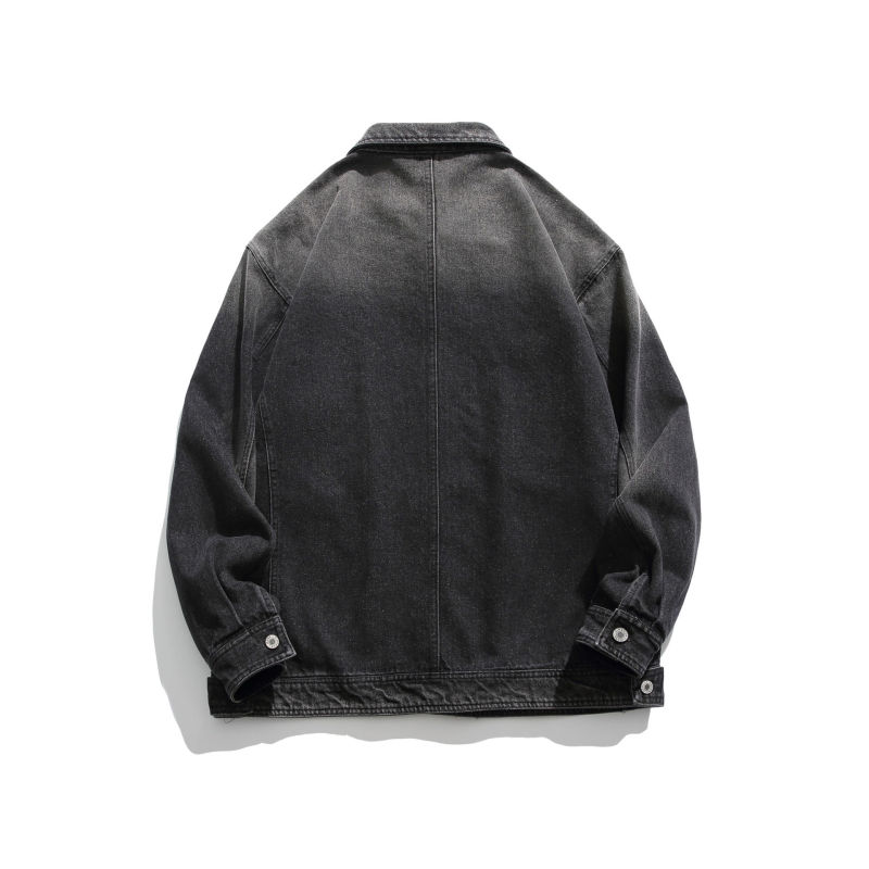 Casual loose fitting fashionable denim jacket