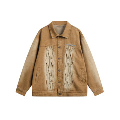 American retro denim lapel casual top trend versatile work jacket