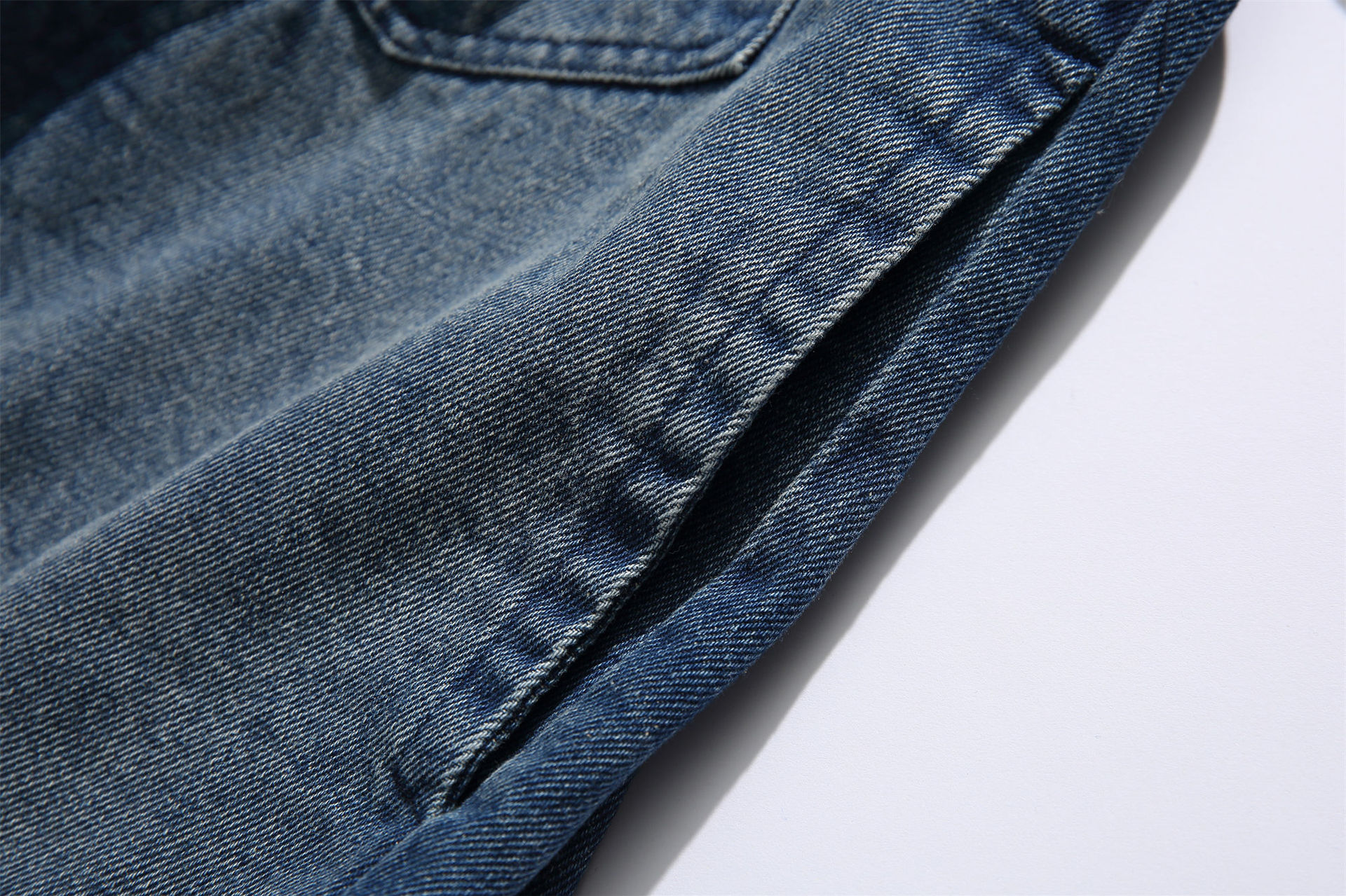 Casual loose fitting fashionable denim jacket