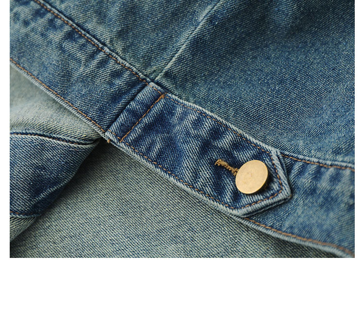 American retro denim lapel casual top trend versatile work jacket