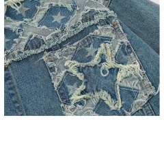 American retro denim lapel casual top trend versatile work jacket