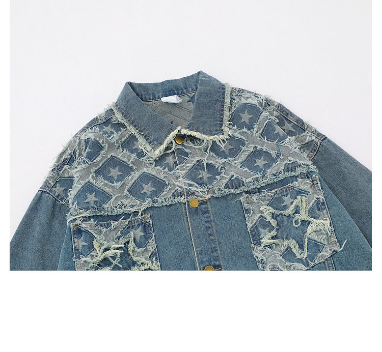 American retro denim lapel casual top trend versatile work jacket