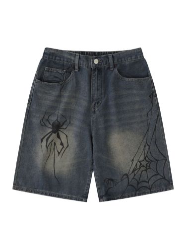 Printed cuffed holes and sexy printed jeans shorts