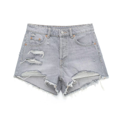 Summer New Super High Waist Solid Denim Shorts