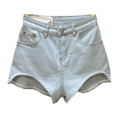 Summer New Super High Waist Solid Denim Shorts