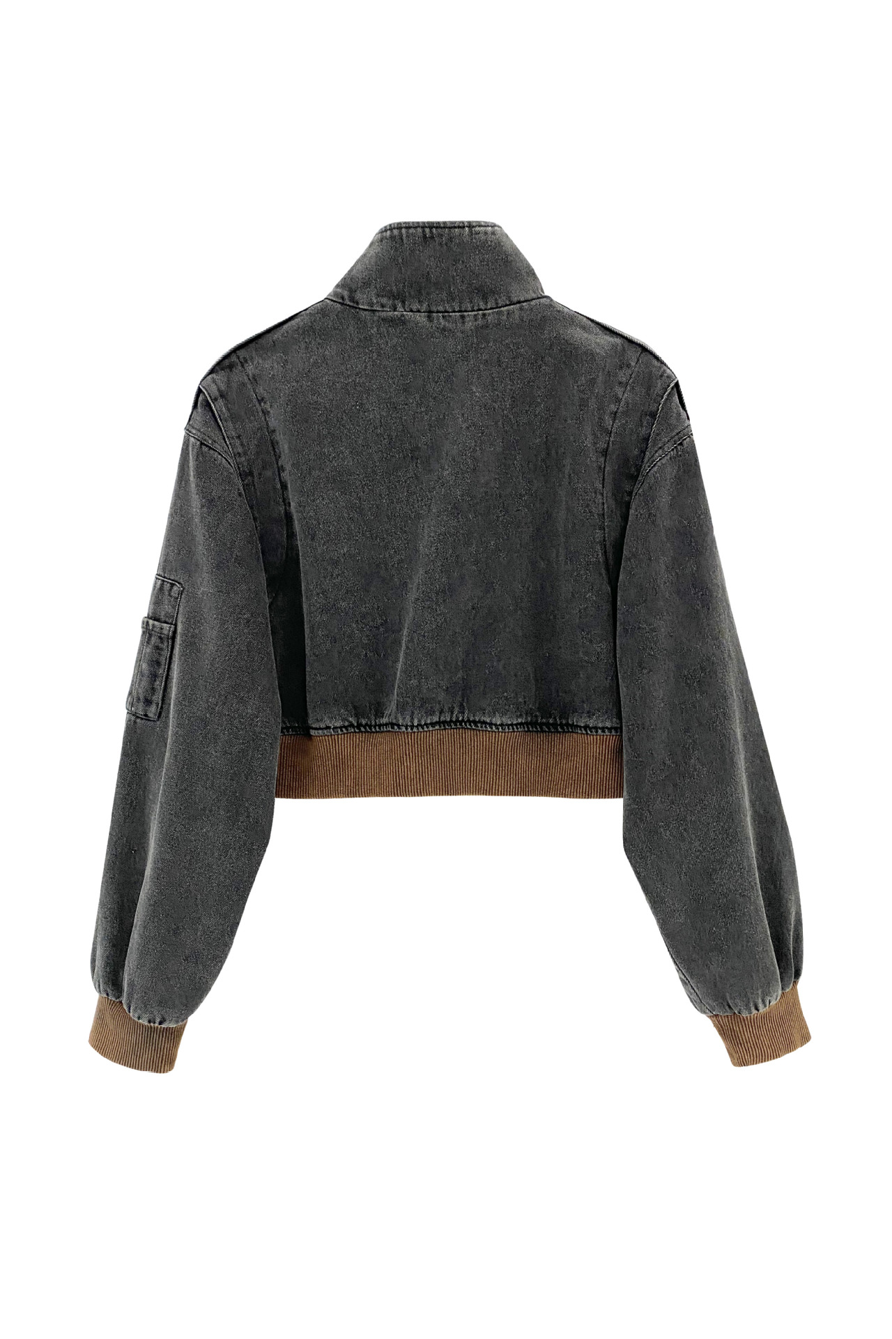 Worn hole spray monkey denim jacket