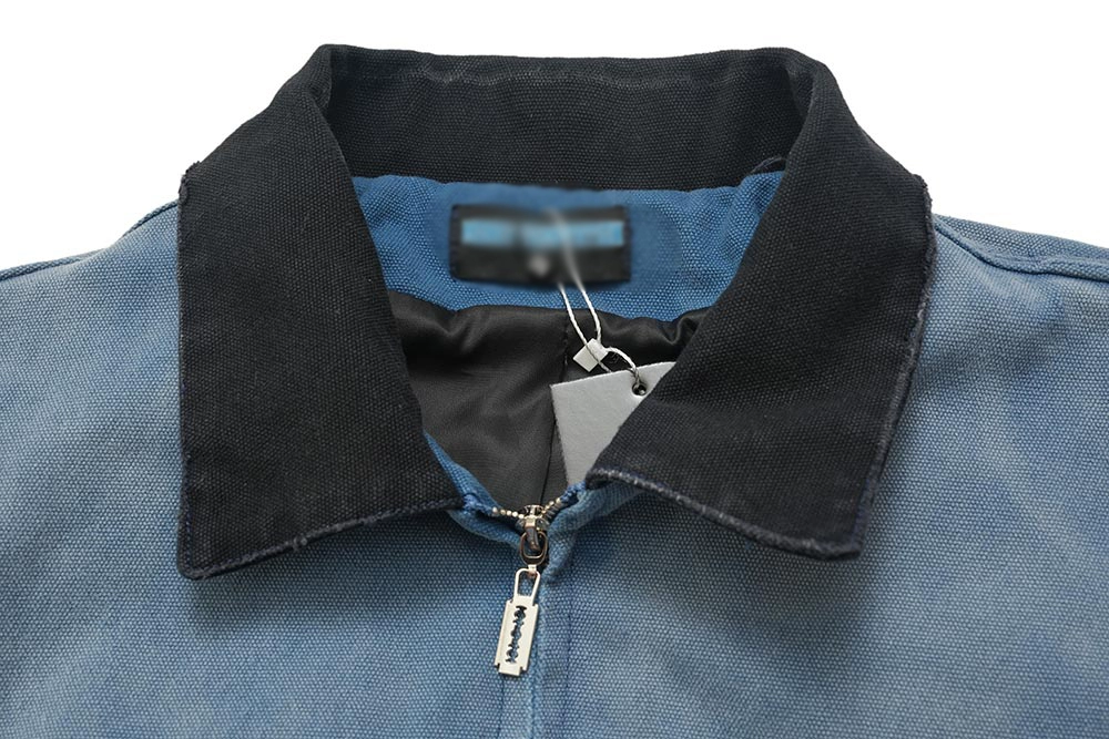 Worn hole spray monkey denim jacket