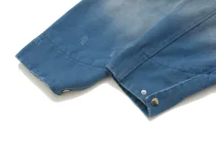Worn hole spray monkey denim jacket