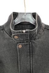Worn hole spray monkey denim jacket