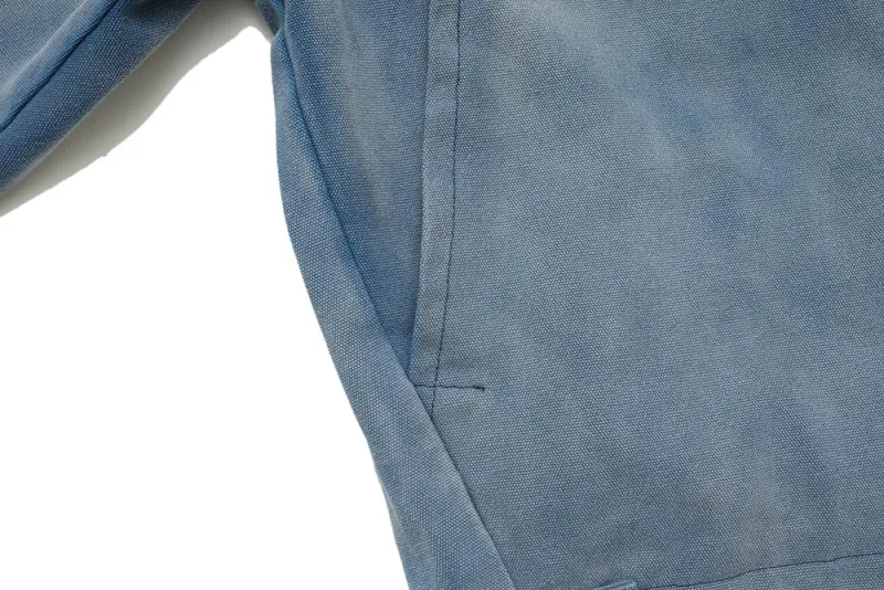 Worn hole spray monkey denim jacket