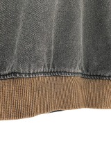 Worn hole spray monkey denim jacket