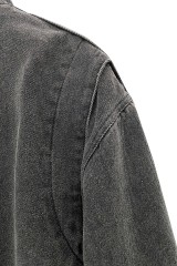 Worn hole spray monkey denim jacket