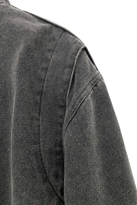 Worn hole spray monkey denim jacket