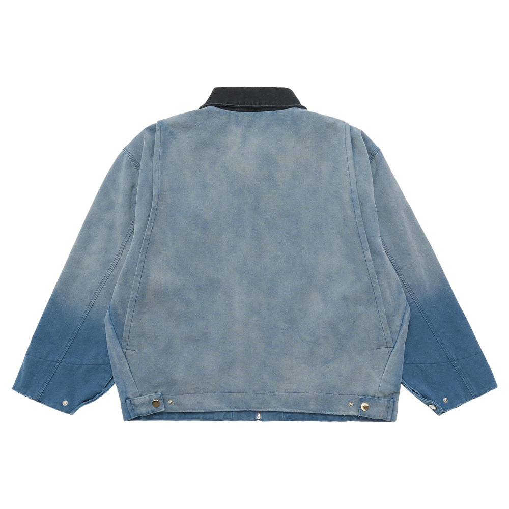 Worn hole spray monkey denim jacket