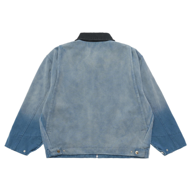 Worn hole spray monkey denim jacket