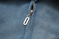 Worn hole spray monkey denim jacket