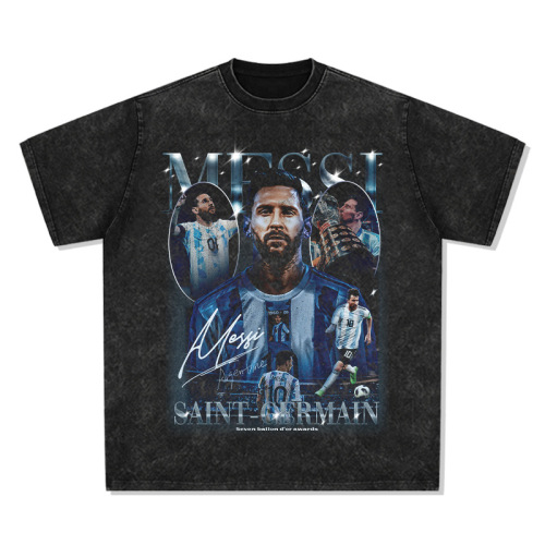 Anime printed trendy brand washed Japanese vintage T-shirt