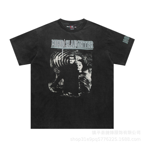 Anime printed trendy brand washed Japanese vintage T-shirt