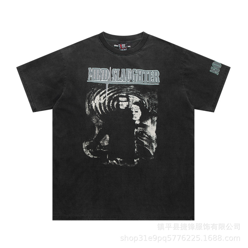 Anime printed trendy brand washed Japanese vintage T-shirt