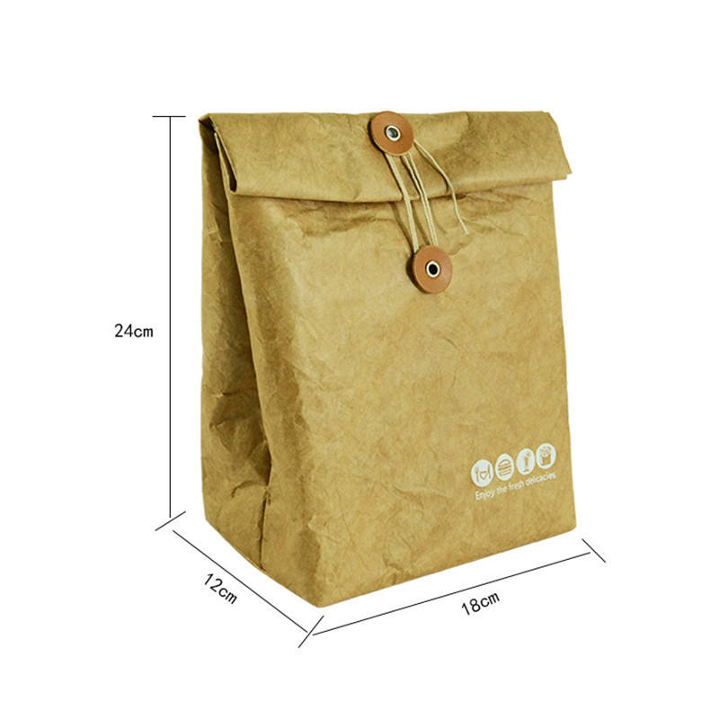 Custom Dupont paper washed kraft paper bag